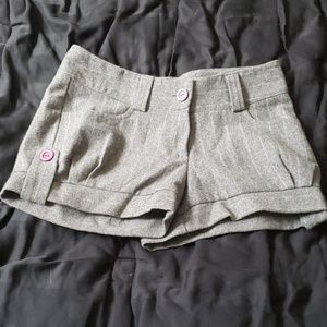 Heather Gray, Wool Dress Shorts